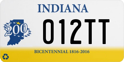 IN license plate 012TT