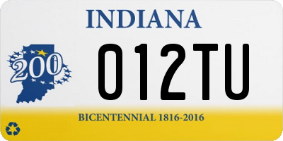 IN license plate 012TU