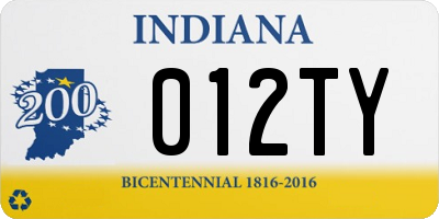 IN license plate 012TY