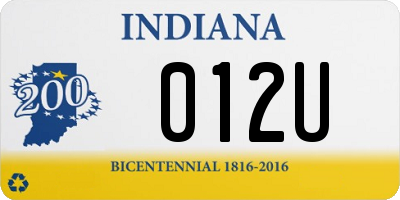 IN license plate 012U