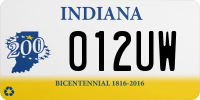 IN license plate 012UW