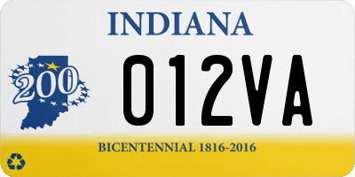 IN license plate 012VA