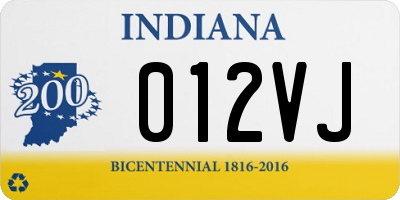 IN license plate 012VJ