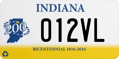 IN license plate 012VL