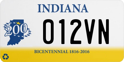 IN license plate 012VN