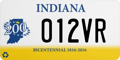 IN license plate 012VR