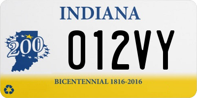 IN license plate 012VY