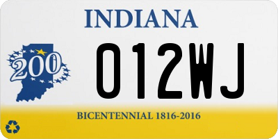 IN license plate 012WJ