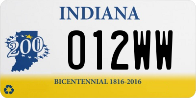 IN license plate 012WW