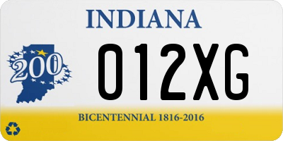 IN license plate 012XG