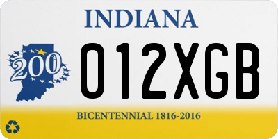 IN license plate 012XGB