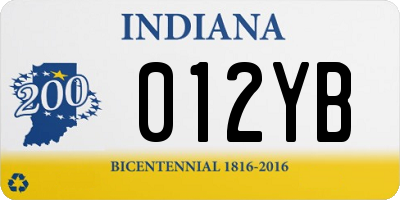 IN license plate 012YB