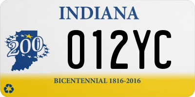 IN license plate 012YC