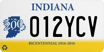 IN license plate 012YCV
