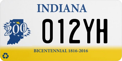 IN license plate 012YH