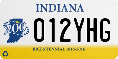 IN license plate 012YHG