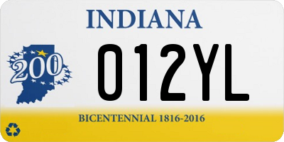 IN license plate 012YL