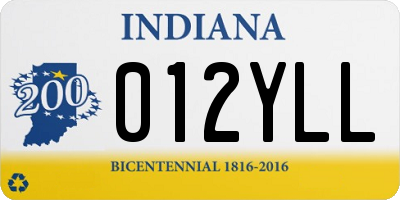 IN license plate 012YLL