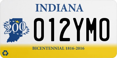 IN license plate 012YMO