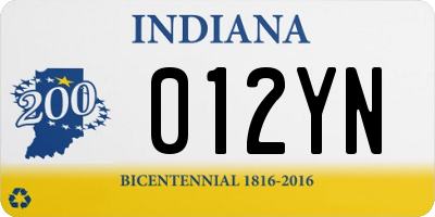 IN license plate 012YN