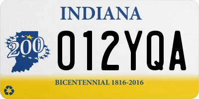 IN license plate 012YQA