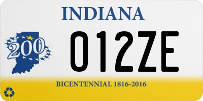 IN license plate 012ZE