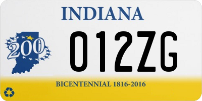 IN license plate 012ZG