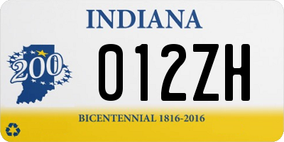 IN license plate 012ZH