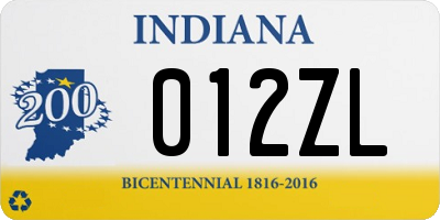 IN license plate 012ZL