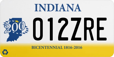IN license plate 012ZRE