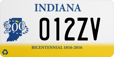 IN license plate 012ZV