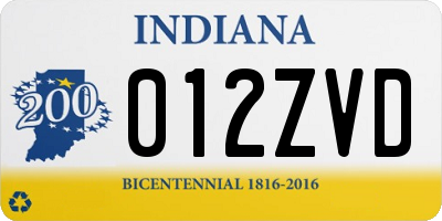 IN license plate 012ZVD
