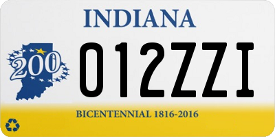 IN license plate 012ZZI