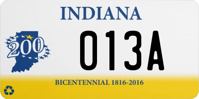 IN license plate 013A