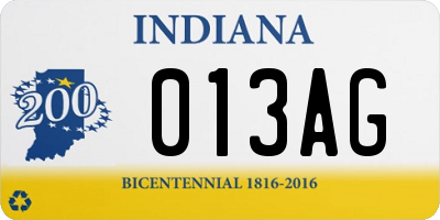 IN license plate 013AG