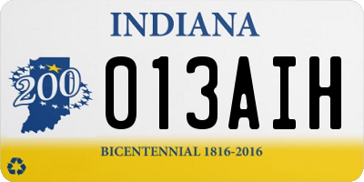 IN license plate 013AIH