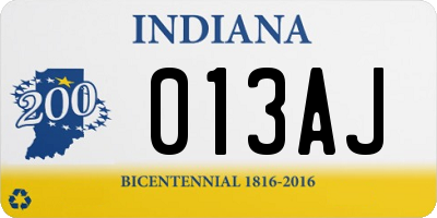 IN license plate 013AJ