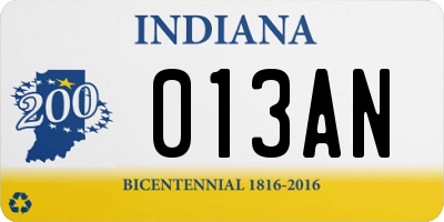 IN license plate 013AN