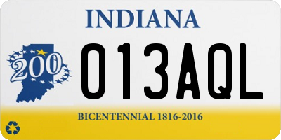 IN license plate 013AQL