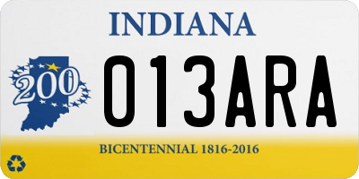 IN license plate 013ARA