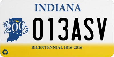 IN license plate 013ASV