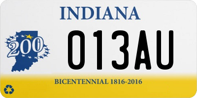 IN license plate 013AU