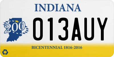 IN license plate 013AUY