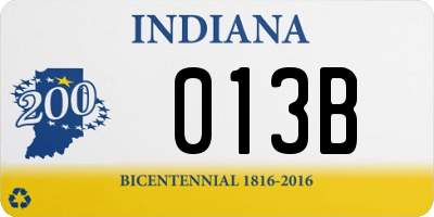 IN license plate 013B