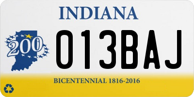 IN license plate 013BAJ