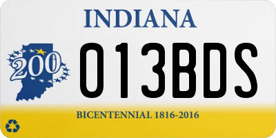 IN license plate 013BDS