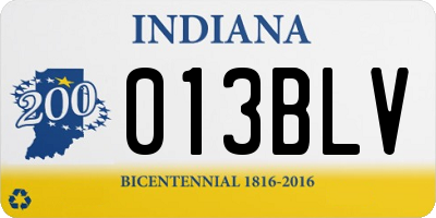 IN license plate 013BLV