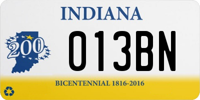 IN license plate 013BN