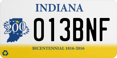 IN license plate 013BNF