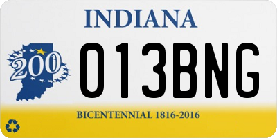 IN license plate 013BNG